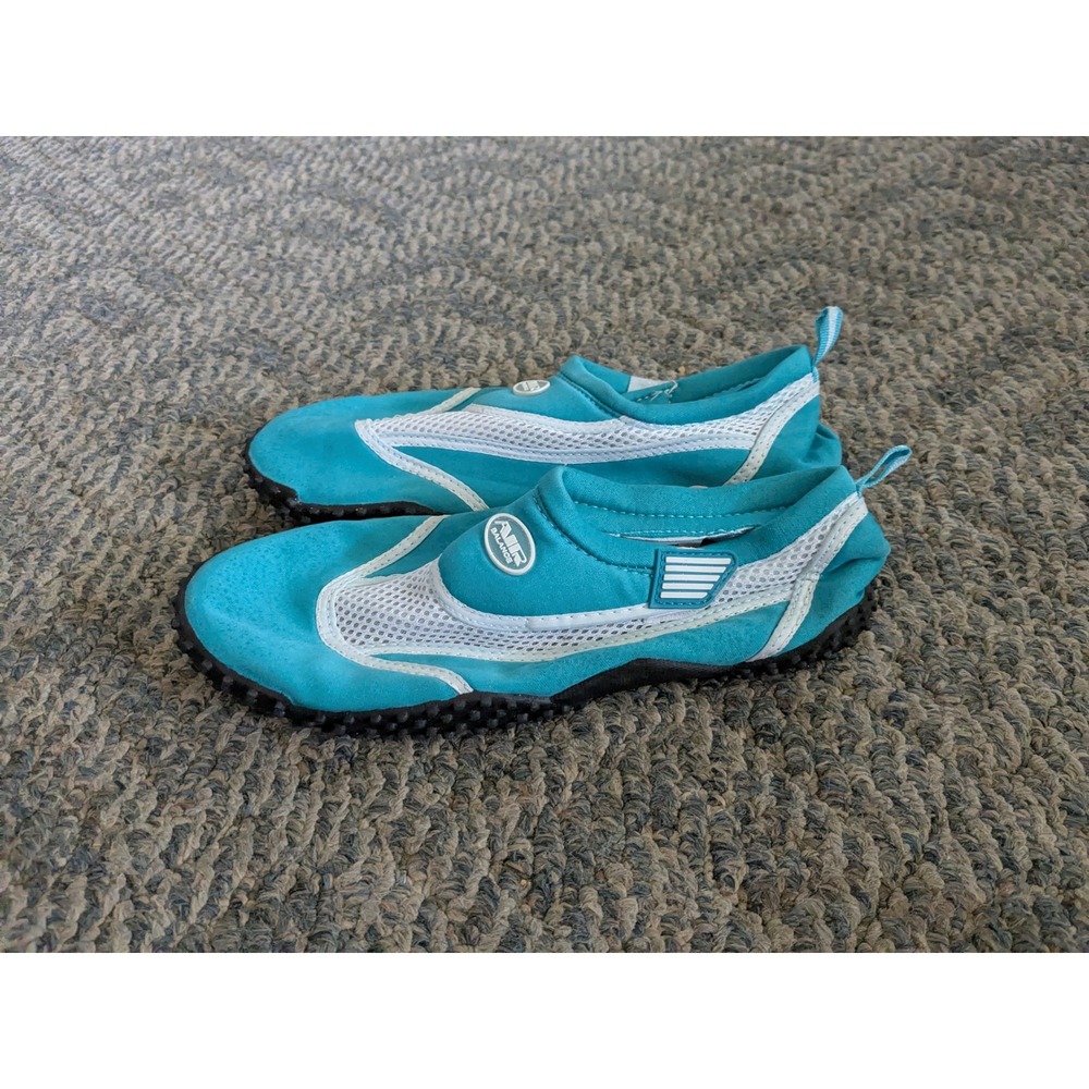 Air Balance Womens Aqua Socks Water Shoes Teal White ABA048W Size 10